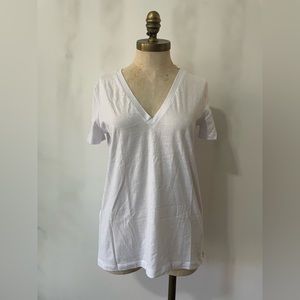 Zara white v-neck shirt